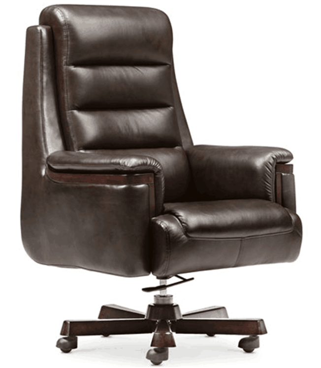 Luxury Leather Executive Office Chair with Padded Arm - F8ZA